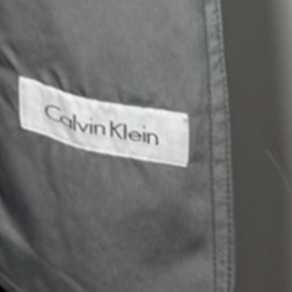Calvin Klein Gray Trench Coat with Pink Lining – Belted Classic - Picture 6 of 9